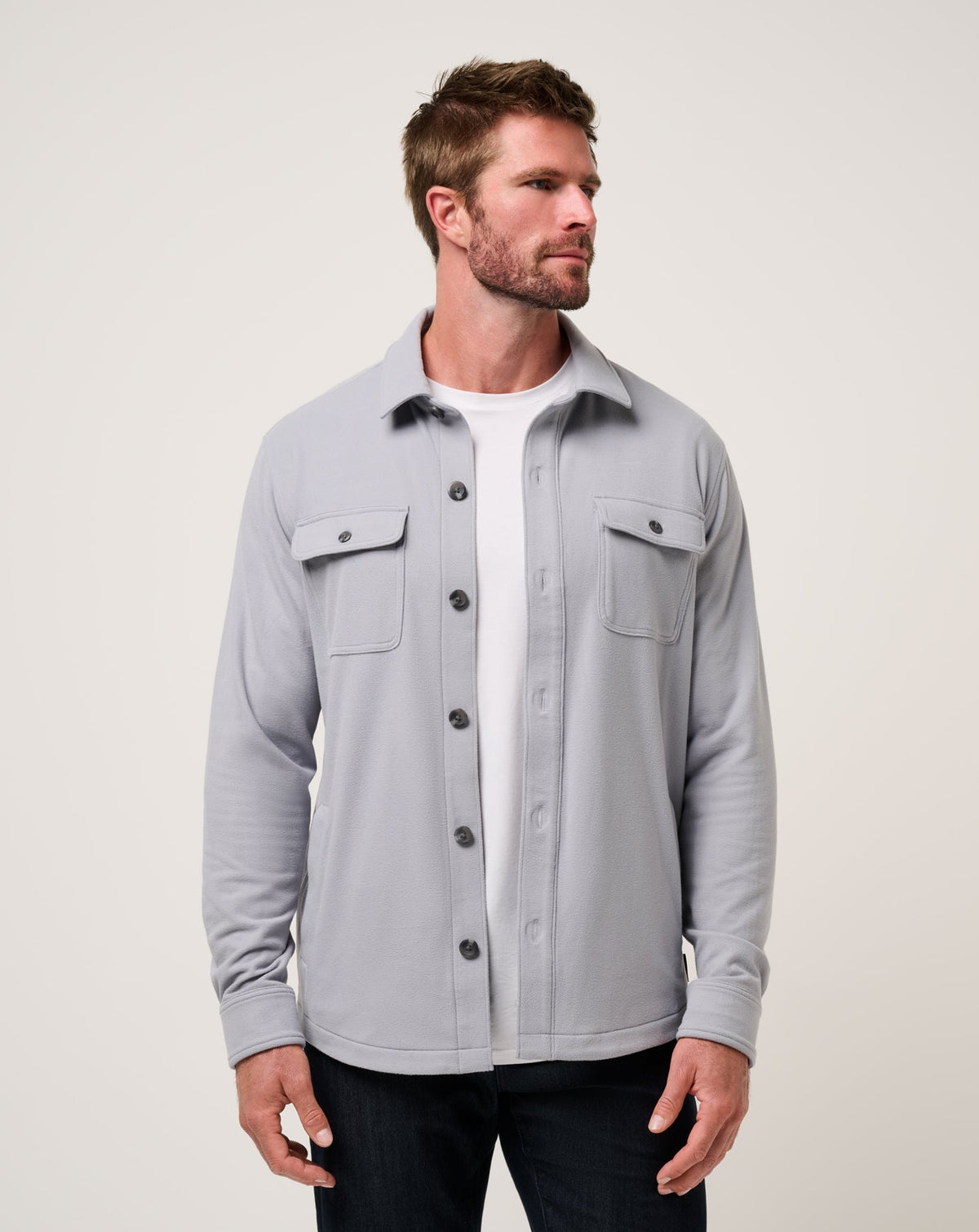 TravisMathew | Peak Fleece Shirt Jacket - Sleet