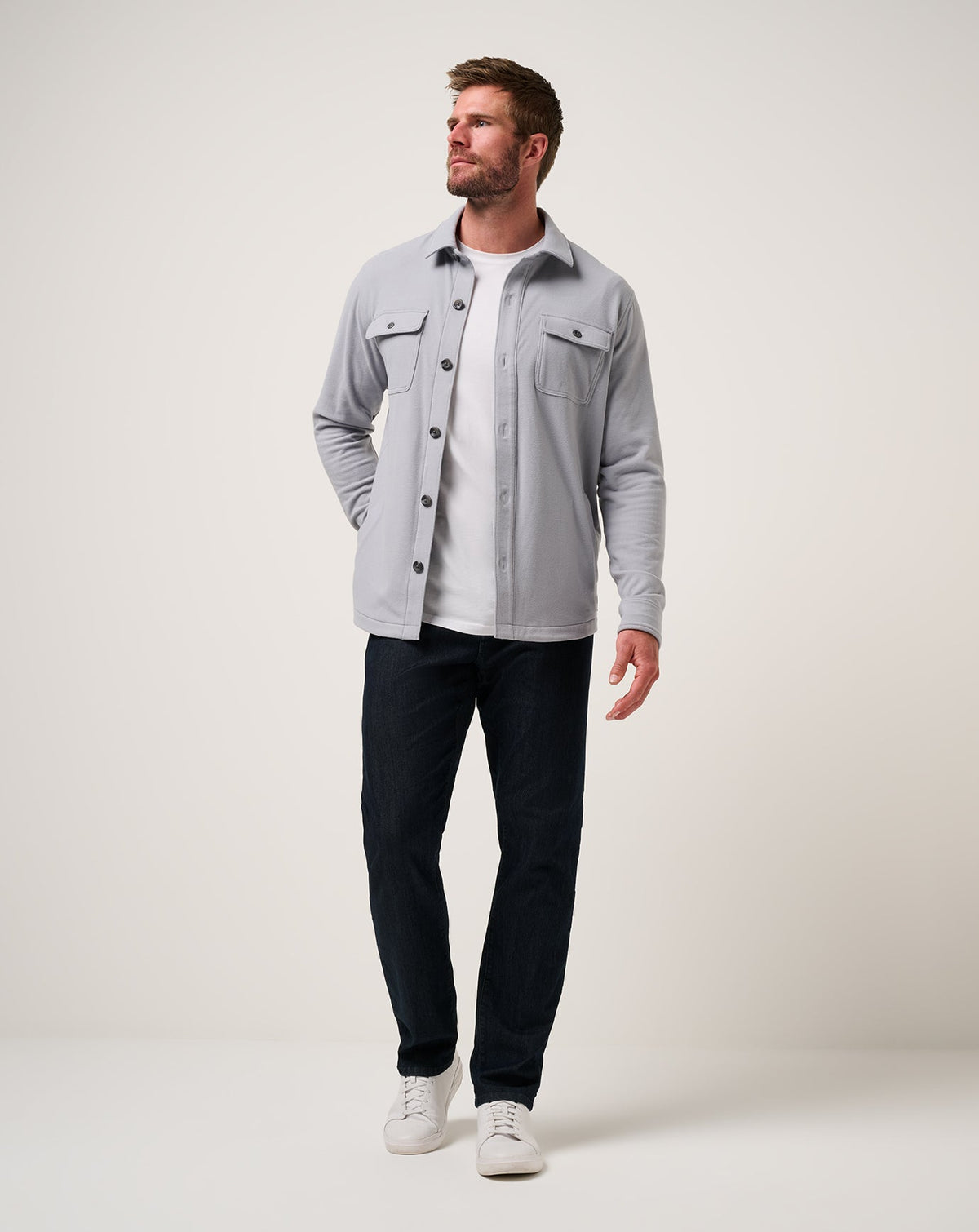 TravisMathew | Peak Fleece Shirt Jacket - Sleet