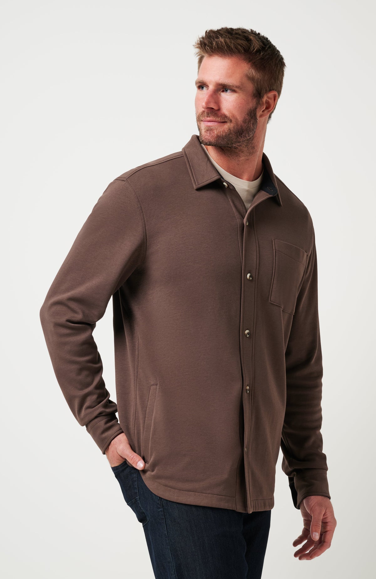 TravisMathew | Cloud Shirt Jacket - Chocolate