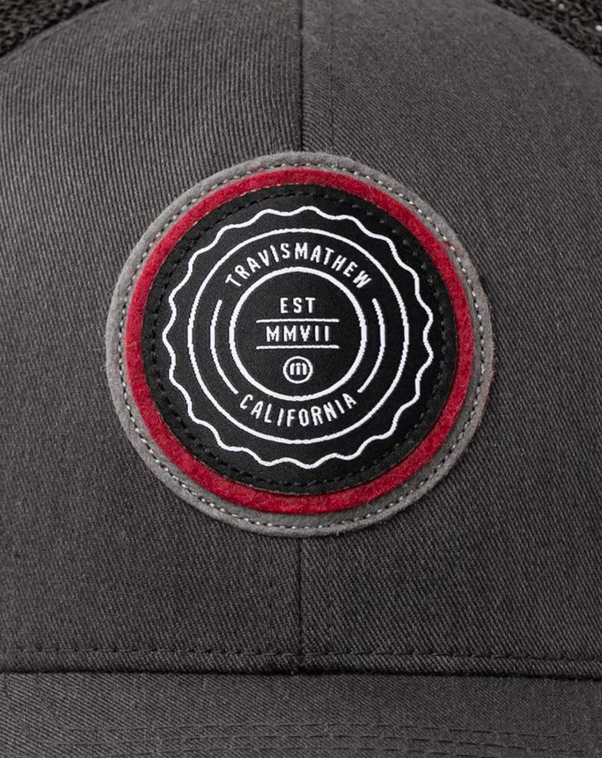 TravisMathew | The Patch Snapback Hat - Heather Grey Pinstripe