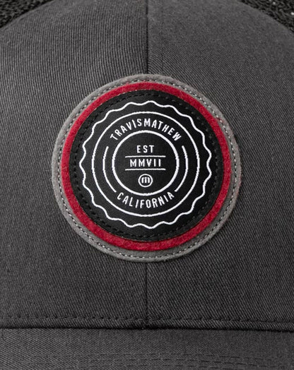 TravisMathew | The Patch Snapback Hat - Heather Grey Pinstripe