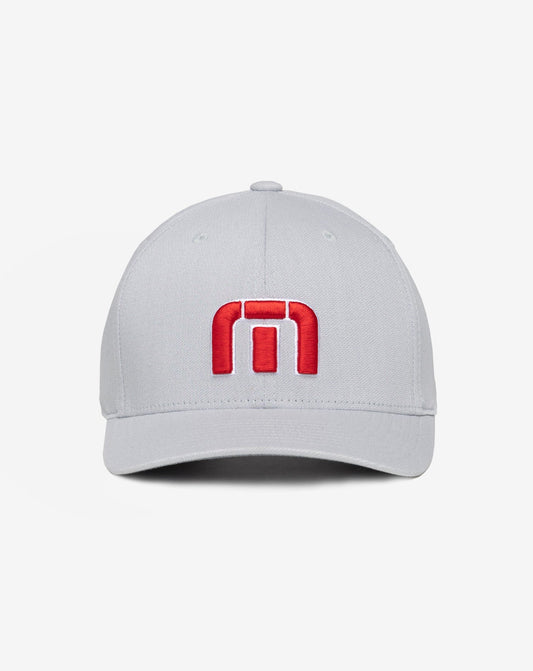 TravisMathew | Red White Iconic Snapback Hat - Heather Grey