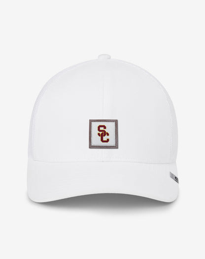 TravisMathew | USC Leather Patch Snapback Hat - White