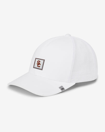 TravisMathew | USC Leather Patch Snapback Hat - White