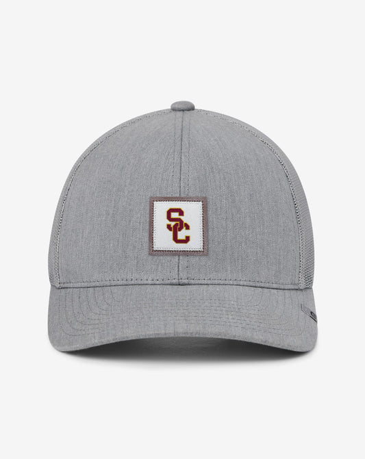 TravisMathew | USC Leather Patch Snapback Hat - Heather Grey
