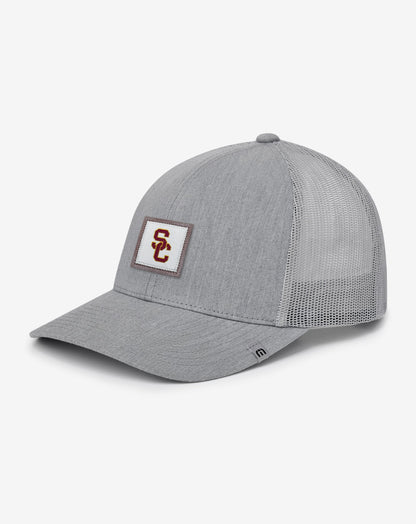 TravisMathew | USC Leather Patch Snapback Hat - Heather Grey