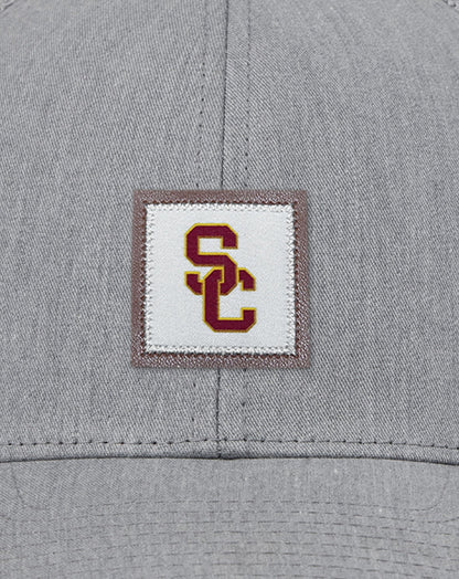 TravisMathew | USC Leather Patch Snapback Hat - Heather Grey
