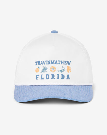 TravisMathew | Bring The Sunscreen Snapback Hat - White