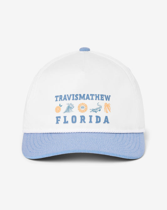 TravisMathew | Bring The Sunscreen Snapback Hat - White