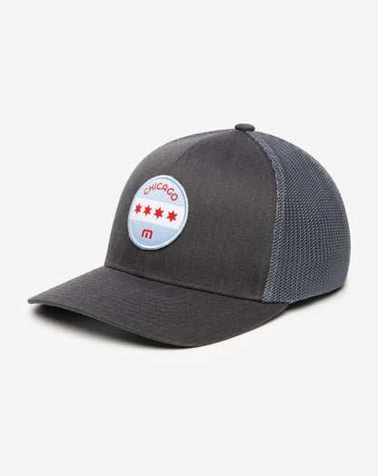 TravisMathew | Midway Fitted Hat - Heather Grey Pinstripe