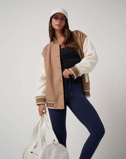 TravisMathew | Clubside Varsity Bomber - Heather Chestnut Multi