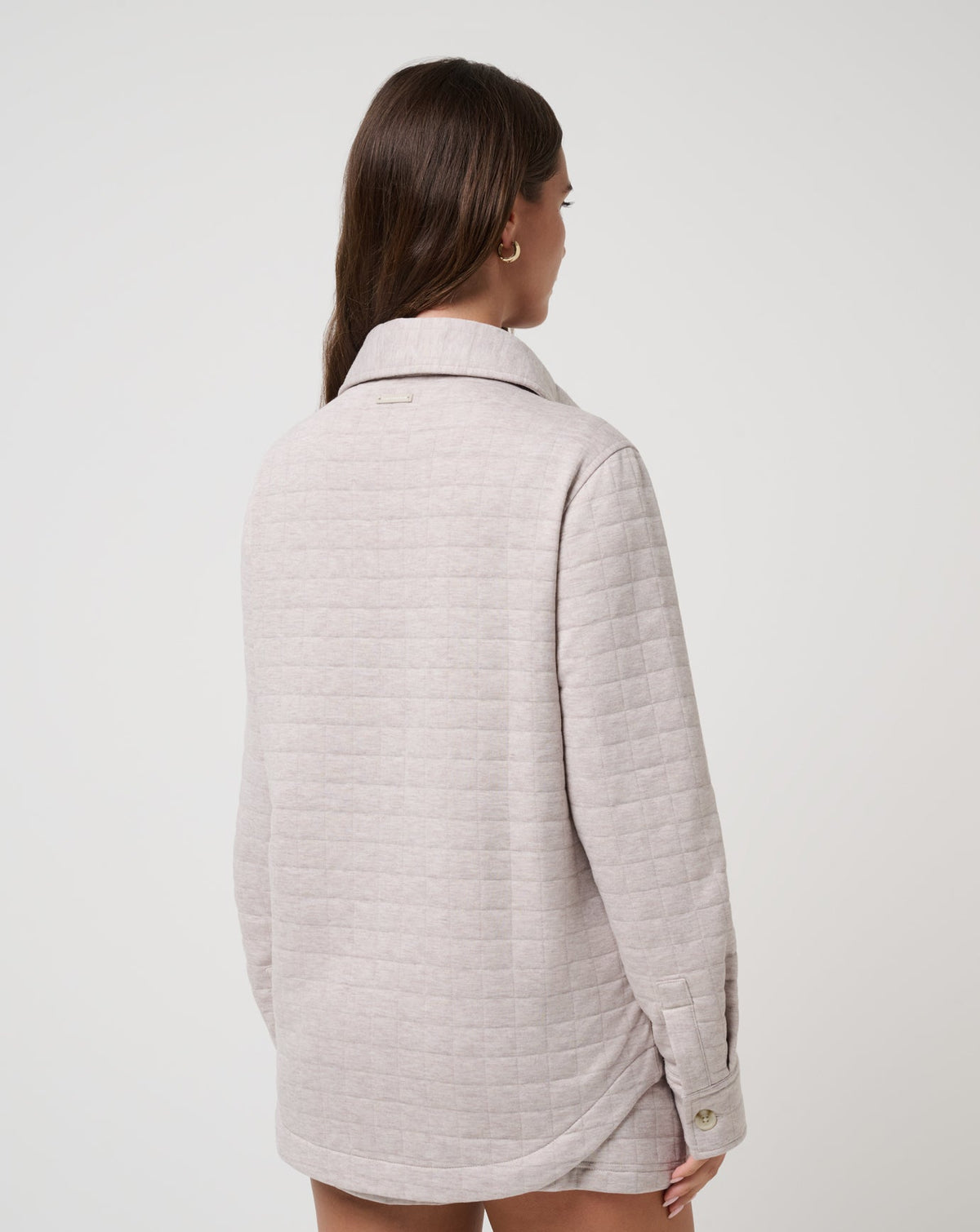TravisMathew | Cloud Coastal Quilted Shacket - Heather Savannah Tan