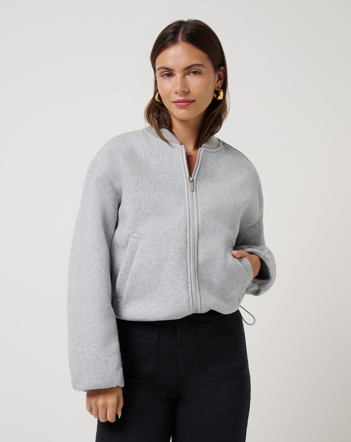 TravisMathew | Rustic Retreat Bomber - Heather Light Grey