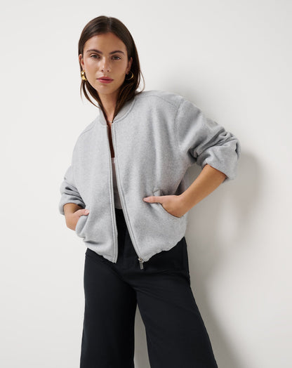 TravisMathew | Rustic Retreat Bomber - Heather Light Grey