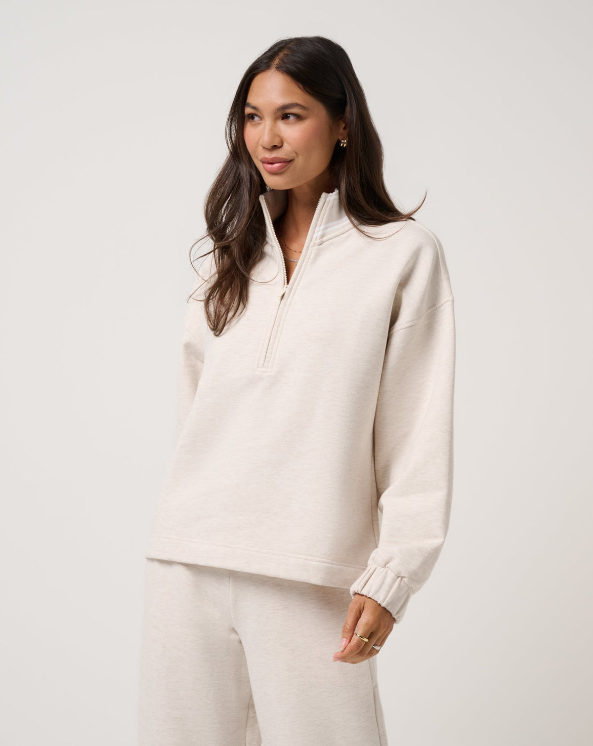 TravisMathew | Cloud Fleece Clubside Half Zip - Heather Brazillian Sand