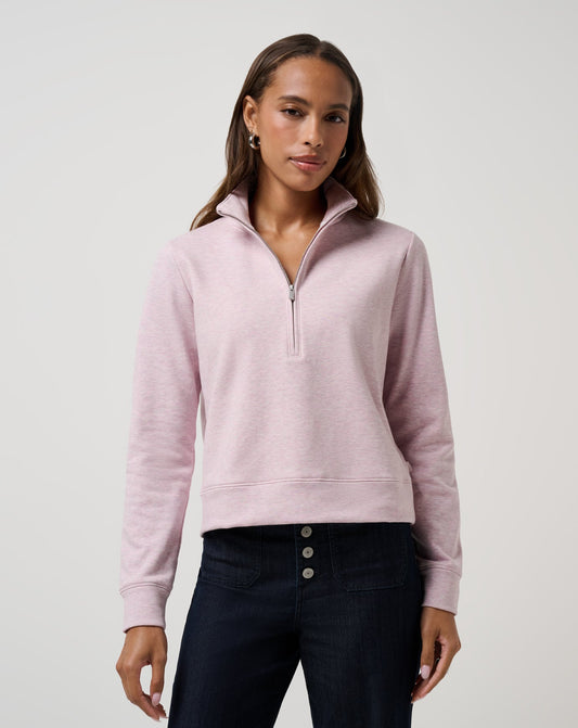 TravisMathew | Cloud Fleece Half Zip 2.0 - Heather Violet Ice