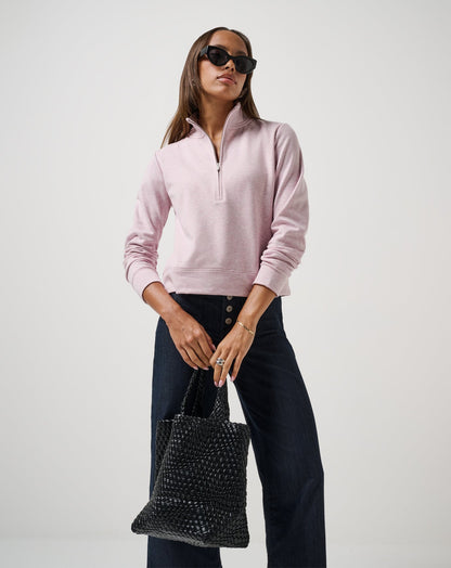 TravisMathew | Cloud Fleece Half Zip 2.0 - Heather Violet Ice