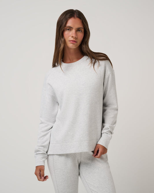 TravisMathew | Skyloft Soft Crew - Heather Light Grey