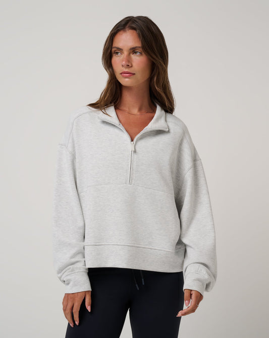 TravisMathew | Skyloft Soft Half Zip 2.0 - Heather Light Grey