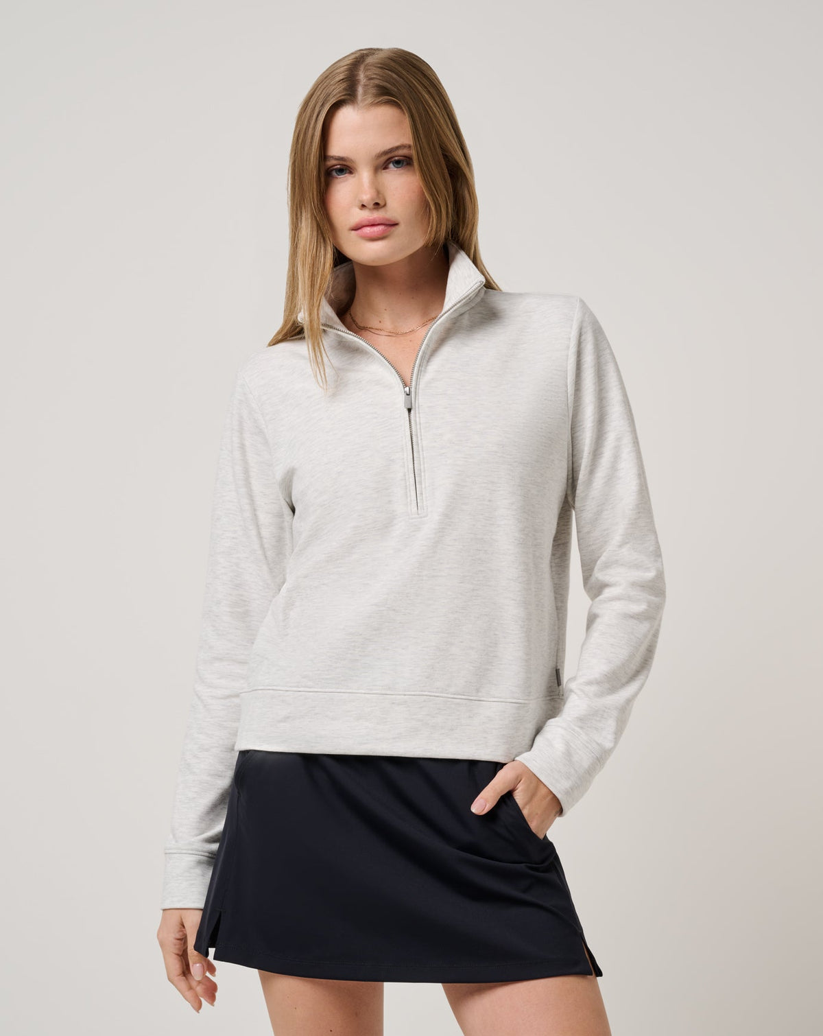 TravisMathew | Cloud Fleece Half Zip 2.0 - Heather Light Grey