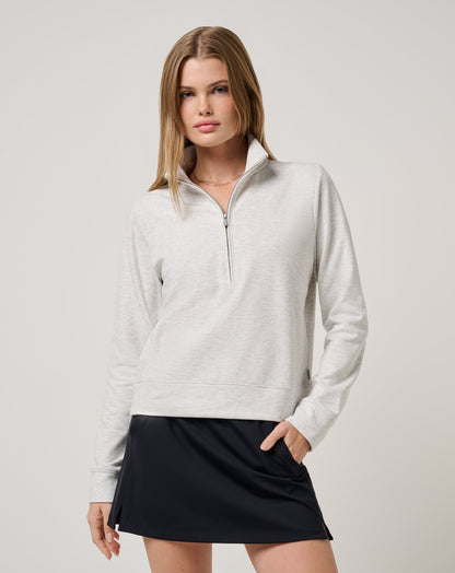 TravisMathew | Cloud Fleece Half Zip 2.0 - Heather Light Grey