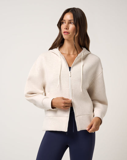 TravisMathew | Cloudscape Zip Hood - Heather Brazillian Sand