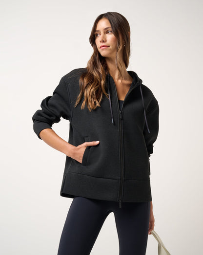 TravisMathew | Cloudscape Zip Hood - Heather Black