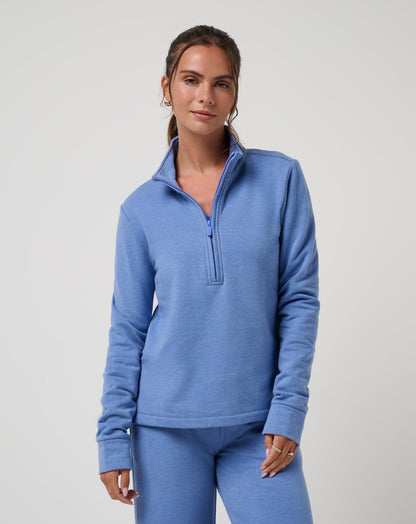 TravisMathew | Chance Encounter 2.0 Cloud Half Zip - Heather Baja Blue