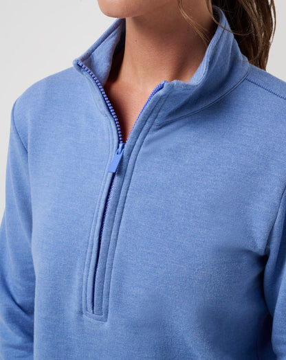 TravisMathew | Chance Encounter 2.0 Cloud Half Zip - Heather Baja Blue