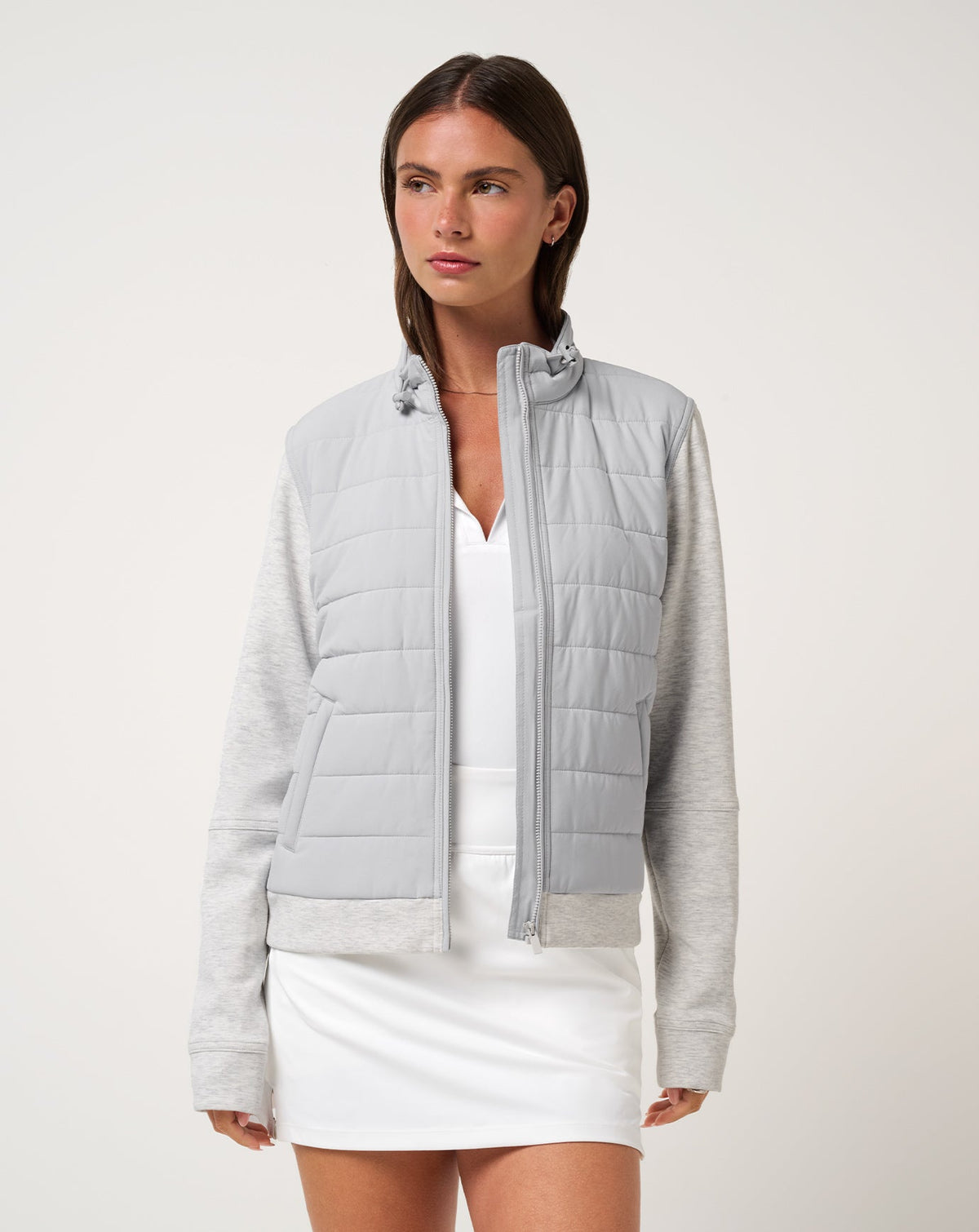 TravisMathew | Skyloft Soft Espresso Martini Full Zip - Heather Light Grey