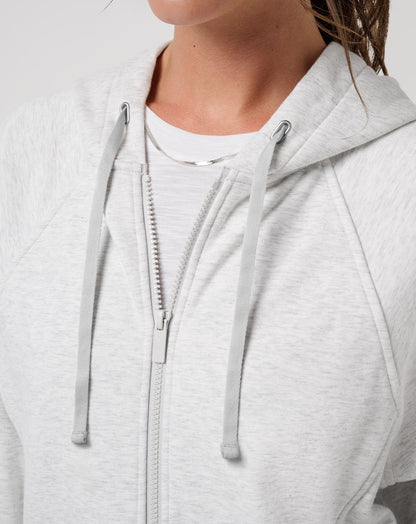 TravisMathew | Off Script 2.0 Cloud Full Zip Hoodie - Heather Light Grey