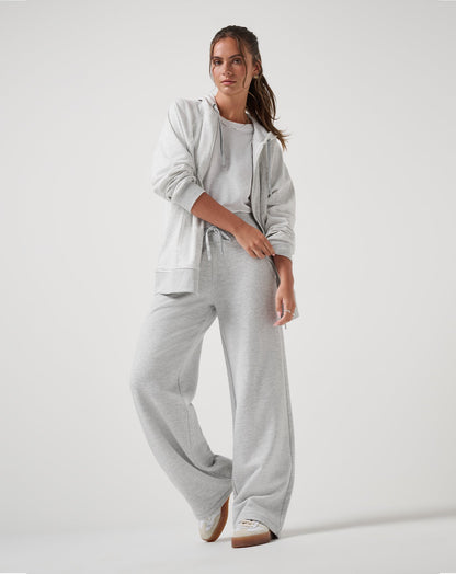 TravisMathew | Off Script 2.0 Cloud Full Zip Hoodie - Heather Light Grey