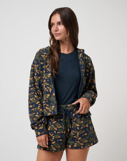 TravisMathew | Cloud Fleece Printed Hoodie - Navy Blazer Floral Multi