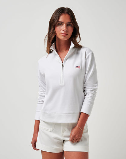 TravisMathew | Tasmin Half Zip - White