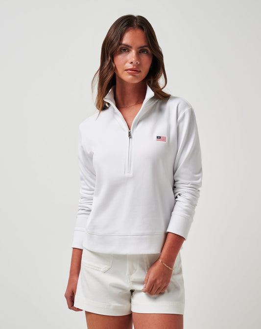 TravisMathew | Tasmin Half Zip - White