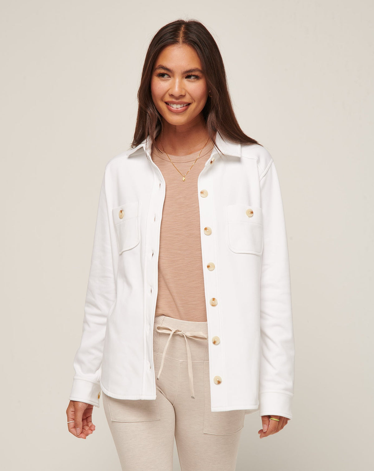 TravisMathew | Cloud Fleece Shacket - White