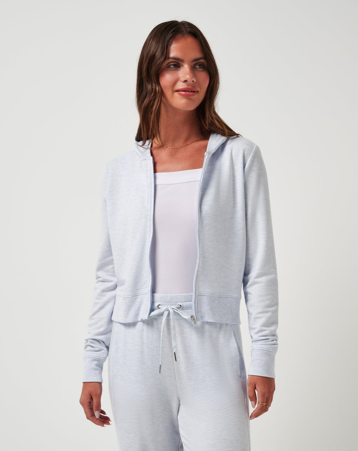 TravisMathew | Cloud Terry Zip Hoodie - Heather Ancient Water