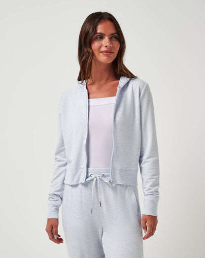 TravisMathew | Cloud Terry Zip Hoodie - Heather Ancient Water