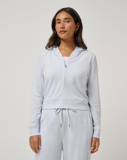 TravisMathew | Cloud Terry Zip Hoodie - Heather Ancient Water