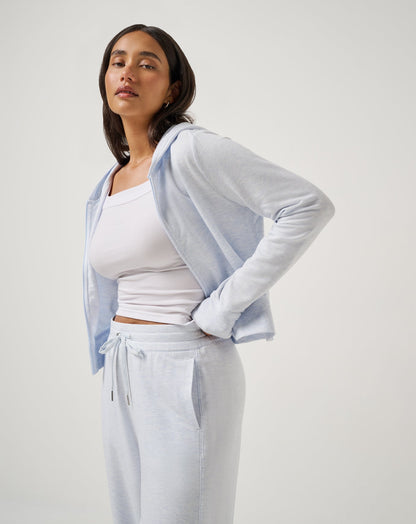 TravisMathew | Cloud Terry Zip Hoodie - Heather Ancient Water