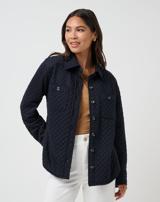 TravisMathew | Diamond Quilted Shacket - Black
