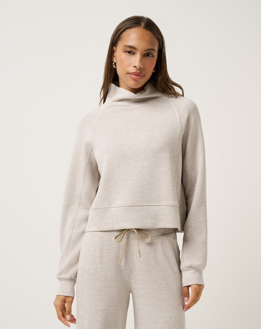 TravisMathew | Skyloft Soft Funnel Neck - Heather Savannah Tan