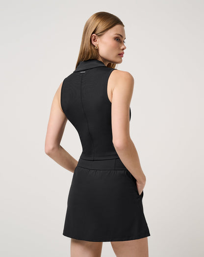 TravisMathew | Moveknit Rib Zip Polo - Black