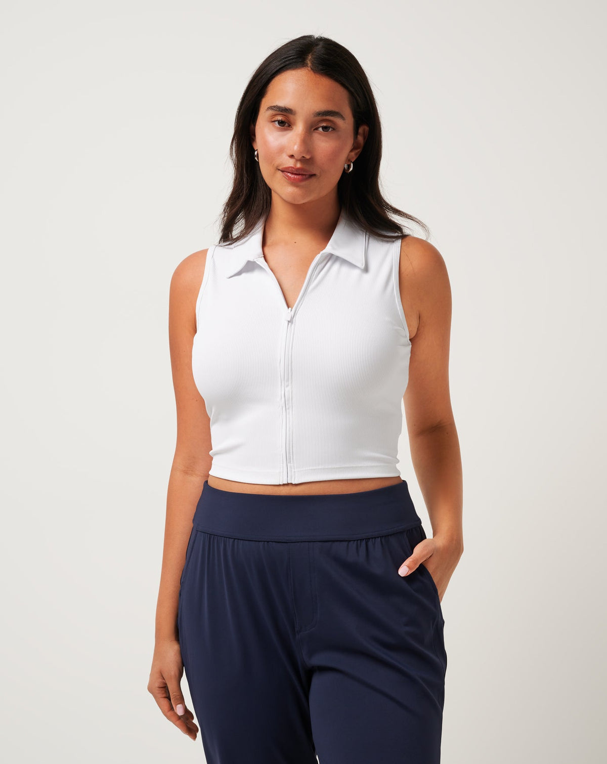 TravisMathew | Moveknit Rib Zip Polo - White