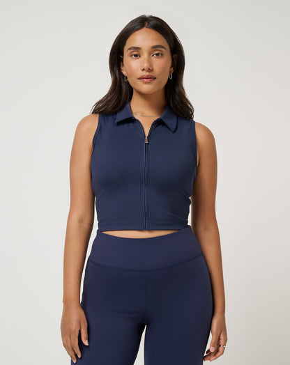 TravisMathew | Moveknit Rib Zip Polo - Navy Blazer