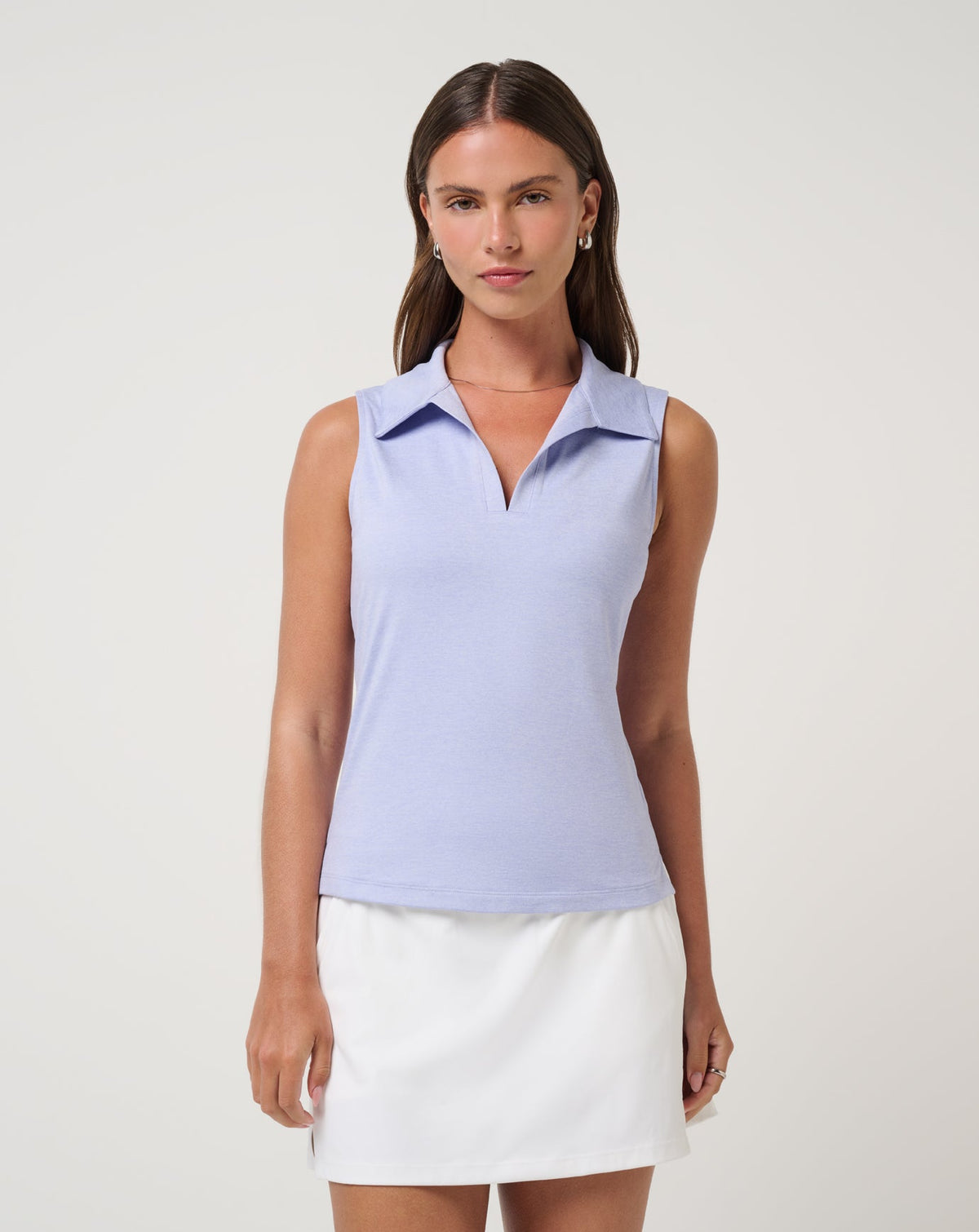 TravisMathew | Skyloft Light Sleeveless Polo - Heather Soft Blue