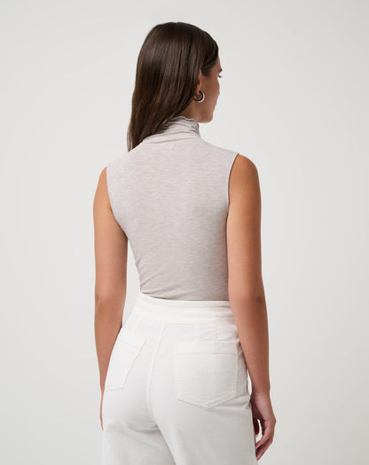 TravisMathew | Captivate Mock Neck Top - Heather Savannah Tan