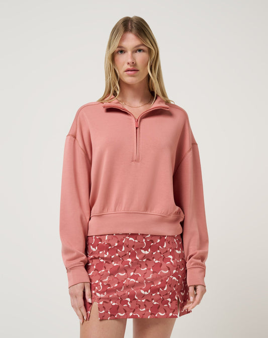 TravisMathew | Skyloft Soft Echo Half Zip - Brick Dust