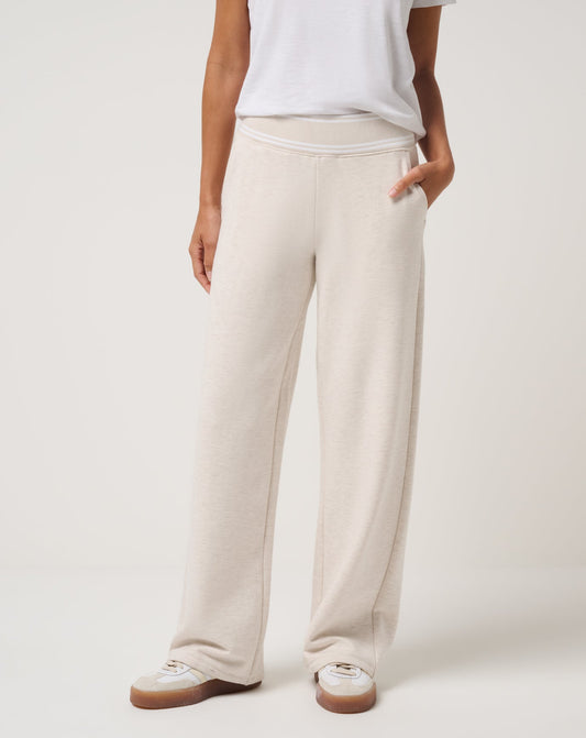 TravisMathew | Cloud Fleece Clubside Wide Leg Pant - Heather Brazillian Sand