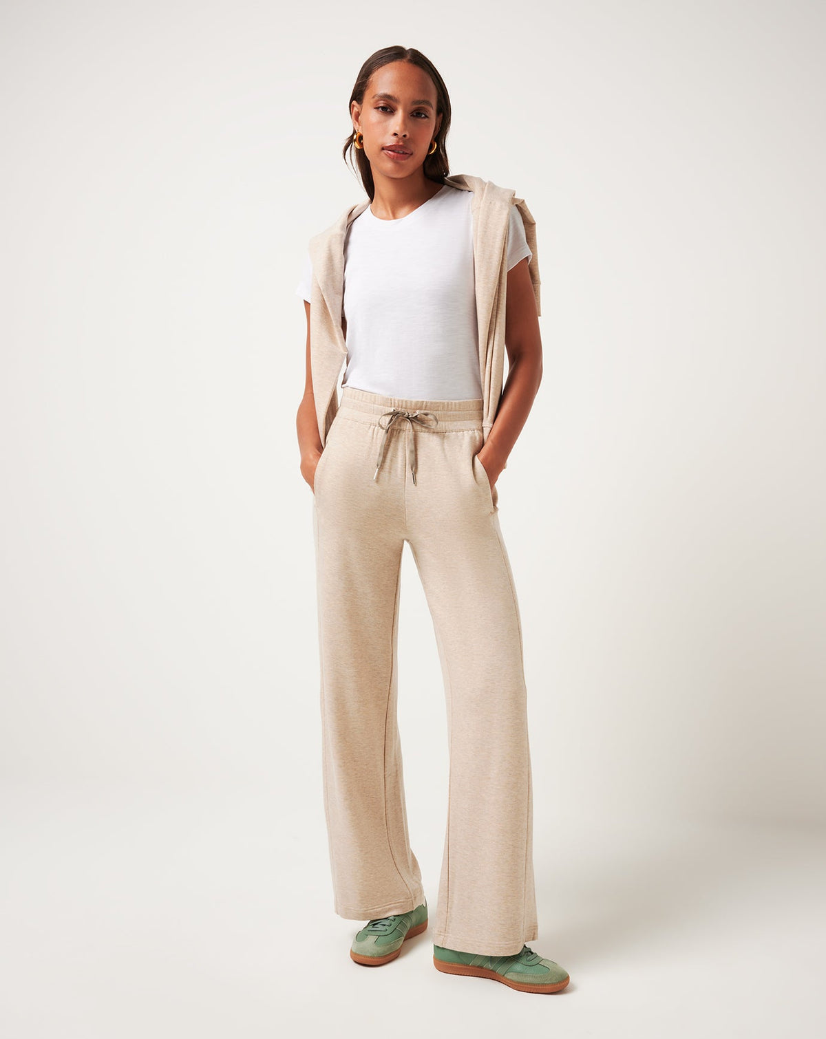 TravisMathew | Cloud Terry Wide Leg Pant - Heather Natural